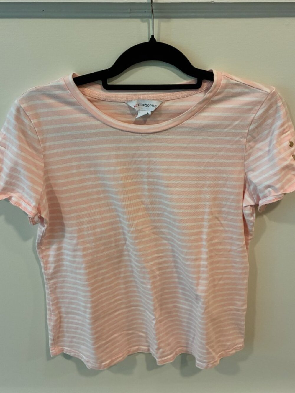Liz Claiborne Pink Striped T-Shirt